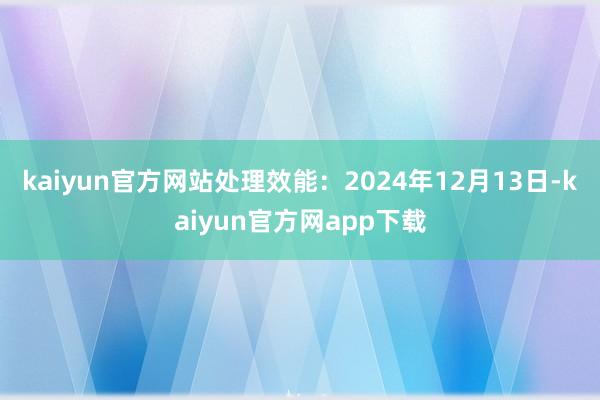 kaiyun官方网站处理效能：2024年12月13日-kaiyun官方网app下载