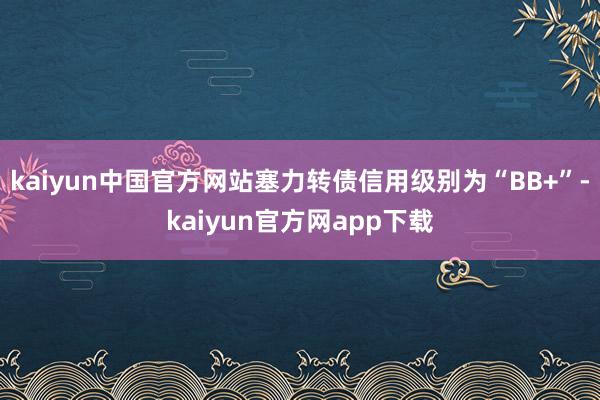 kaiyun中国官方网站塞力转债信用级别为“BB+”-kaiyun官方网app下载